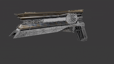 The same alien handcannon, this time showing off its wireframe